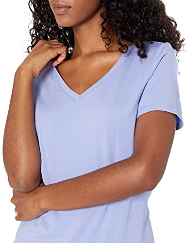 Amazon Essentials Women's Classic-Fit Short-Sleeve V-Neck T-Shirt, Pack Of 2, Purple/Navy, X-Large #TOP3