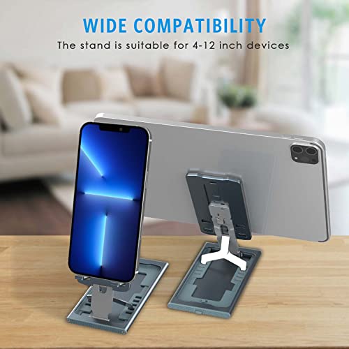 Criacr Cell Phone Stand, Portable Ultra Thin Foldable Phone Holder For Desk, Fully Adjustable Office Iphone Stand Holder, Compatible With Iphone 13/12/11/Xr/X/8, Samsung Galaxy S20 (Blue) #TOP2
