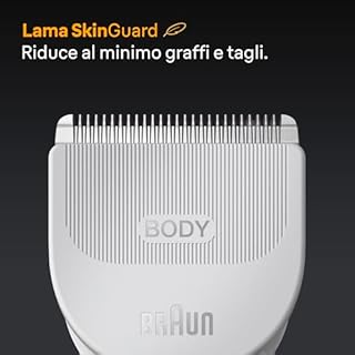 Braun Rasoio Elettrico Corpo Uomo Series 5, +7 Strumenti Cura Corpo, Con Tecnologia SkinGuard, 100 Min Autonomia, Testine SmoothShave & SensitiveTrim, Impermeabile, Rasoio Intimo Uomo, BG5555, Grigio