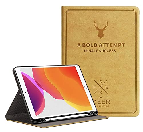 Image of MOCA Case for iPad Air 5 5th / Air 4 4th Generation Case 10.9'' 2022 /2020 [Soft Back /Pencil Holder] iPad A2588 /A2589 /A2591 /A2316 /A2324 /A2325 /A2072 iPad Smart Flip Cover Case (Brown)