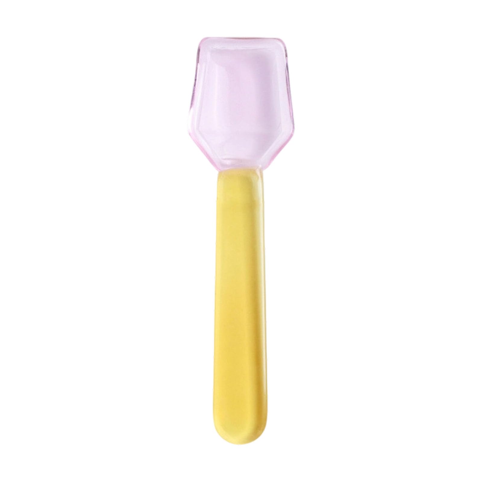 Buxuaaaa Glass Dessert Spoon for Yogurts Oatmeal Ice Creams Colorful and Delicate Dishwasher Safe Breakfast Spoon Outdoor Meal Scoops