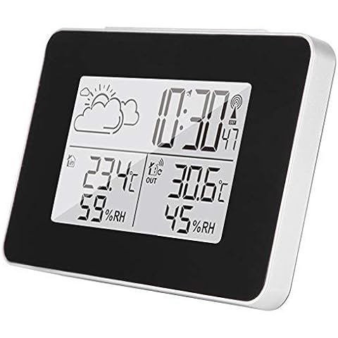 Jadpes Uhr, Wetter Uhr, LCD Vorhersage Wetterstation Digital Wecker Sensor Temperatur Wand Thermometer Atoms Hygrometer Kalender Farbe Cover