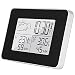 Jadpes Orologio, umidità Facile, rologica LCD Sveglia Digitale Sensore di Temperatura Termometro da Parete Igrometro atomico Colore Calendario con Snooze Stazione di Ricarica per AUT