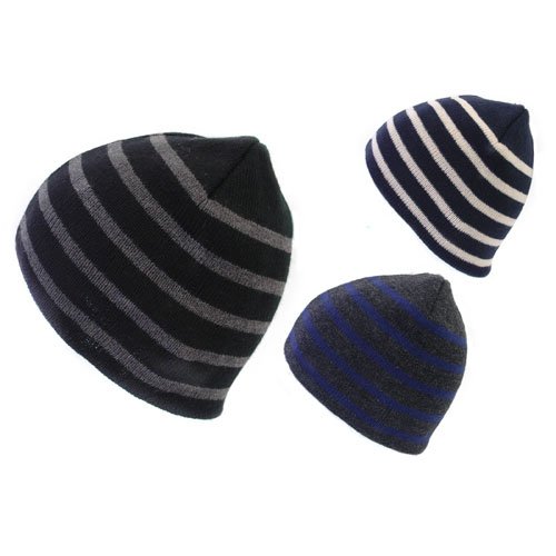 Men's Striped Beanie Hat
