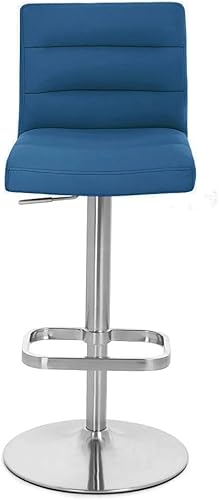 Miniatura 5 de Taburete de bar giratorio de altura ajustable azul oscuro