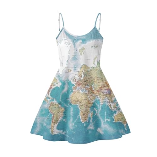 Image of Biyejit Women Casual Loose Dress Strap Long Summer Beach Swing Dress