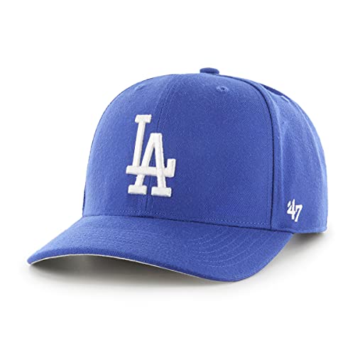 '47 MLB Los Angeles Dodgers Cold Zone MVP DP Unisex-Baseballkappe, Verstellbar, Hochwertiges Design, White Logo, Royal Blue
