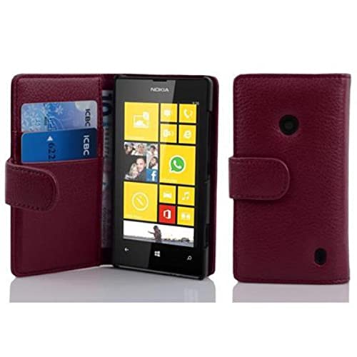 Cadorabo Funda Libro para Nokia Lumia 520 en Burdeos Violeta   Cubierta Proteccíon de Cuero Sintético Estructurado con Tarjetero y Función de Suporte   Etui Case Cover Carcasa