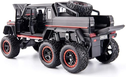 Image of Invite Enterprise 1:22 Big Marcedes AMG G63 6X6 Toy Car Metal Pull Back Diecast Car with Openable Door and Sound Light, Gifts Toys for Kids【 Black-Color 】
