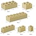 Feleph Building Bricks Bulk Play Set Mixed 1x1, 1x2, 2x2, 1x4, 2x4, 2x6, Studs 310 Pieces Creative Classic Building Block Basic Part for Kids Compatible with Major Brand - Tan