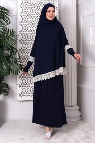 Image of Muslim Dresses for Women, Two-Piece Long Sleeve Islamic Prayer Dress, Hijab