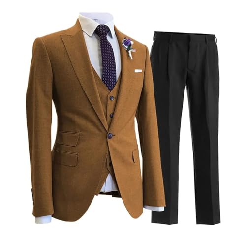 Men's Fashion 3-Piece Suit Slim Fit Blazer Vest Pants Perfect for Business Wedding3