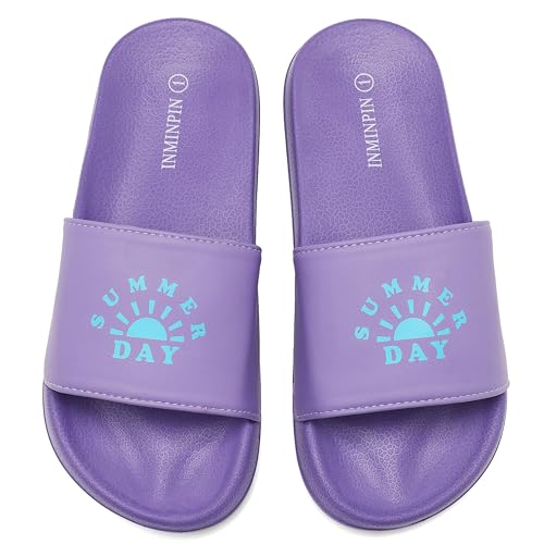 Image of INMINPIN Kids Boys Girls Slides Sandals Beach Pool Shower Shoes