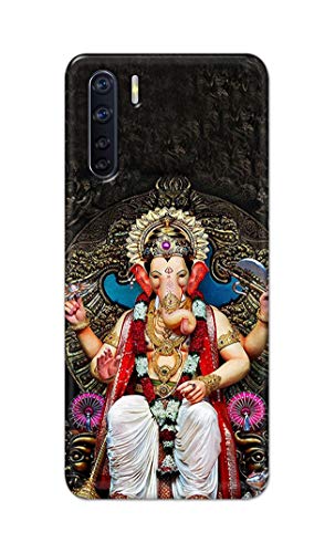 Image of PRINTFIDAA Lord Ganesh Bappa Moriya Printed Designer Hard Back Case Cover for Oppo F15 / Oppo A91 / Oppo F15s / Oppo Reno 3, CPH2001, CPH2021 -(TI) MVN1010