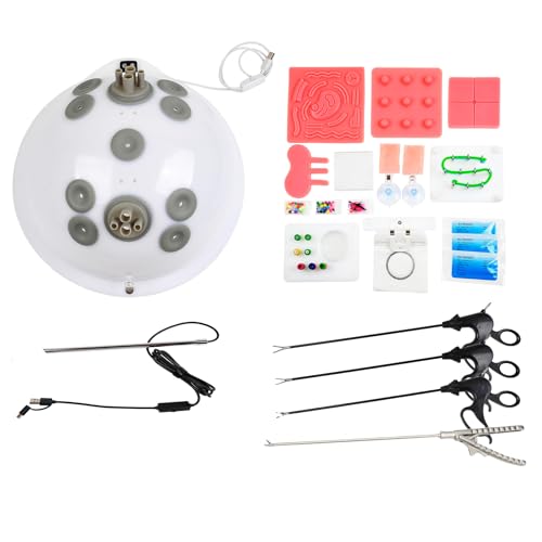 Grissozz Animal Abdominal Cavity Simulator Training Box Trainer Teaching Equipment Modules Kits with 30° Camera, JNJ Handle Forceps