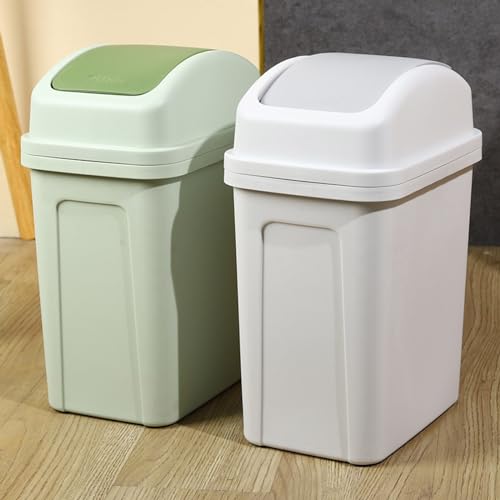 Caneca de basura pequeña plástica con tapa basculante, 7L miniatura 7