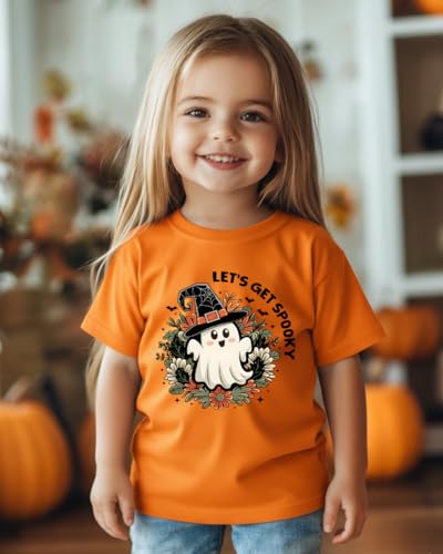 Toddler Halloween Shirt Boys & Girls Holiday Shirts for Kids 2T-8T, Funny Pumpkin Skeleton Ghost Boo Spooky4