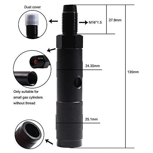 Hmkugo 12G Co2 Quick Change Adapter, Cartridges Holder Capsule Adapter With 88G Or 90G Capsule Threads Dioxide Cylinder Bottle #TOP3