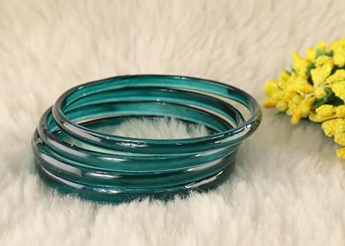 Image of STYOLLO Viral Jelly Plain Transparent Glass Kada Set For Women & Girls | Kanch Kada For Girls | Daily Ethnic Traditional Jewelry | Glossy Classic Fashion Kangan For Wedding, Festive & Parties - Set Of 4