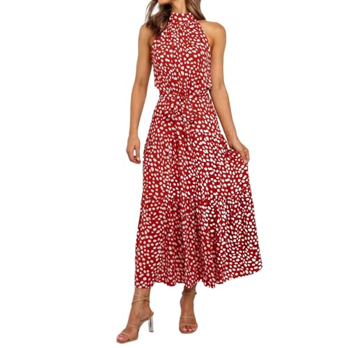 Robe longue d'été sans manches dos nu avec ceinture ajustable modèle F510