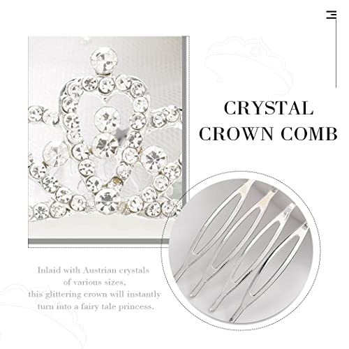 Kilshye Mini Tiaras Comb Girls Princess Tiara Hair Combs Silver Crytal Crown Costume Birthday Crowns Hairpiece For Kids thumb #2