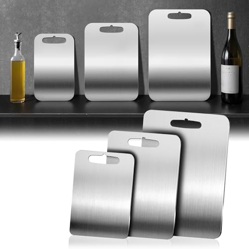 Set 3 tablas de cortar acero inoxidable 304 miniatura 1