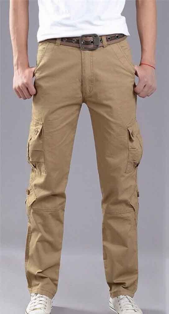 Suwequest Męskie spodnie na co dzień z wieloma kieszeniami Joggery Cargo Pants Outdoor Trekking Cargo Pants