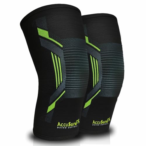 Image of AccuSure Bamboo Knee Cap for Pain Relief, Arthritis & Sports | Anti-Skid, Anti-Sweat Compression Sleeve for Men & Women | Breathable Support for Gym, Running | Unisex, Large
