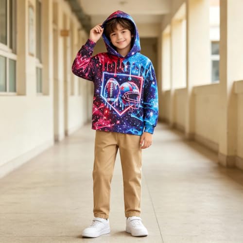 Image of Belovecol Boys Hoodies 3D Printed Hooded Sweatshirts with Pocket for 6-16Y