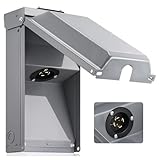 Depisuta Generator-Steckdosenkasten, 30 Ampere, 7500 W, wetterfest, Edelstahl, mit abnehmbaren Aussparungen und Kabelausgang, für Notfälle im Freien und Hochleistungsanwendungen