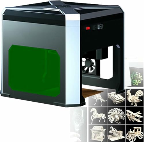 LYJYUJIE Máquina de Grabado láser portátil, Grabador láser de Escritorio con precisión de 0,05 mm, Cortador láser de Grabado de Alta Velocidad para Madera, Vinilo, Cuero, Vidrio, Arte de Bricolaje~/