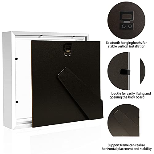TOUYINGER Shadow Box Frame 8x8 Deep Box Frames 3D Picture Frame Wooden Photo Frames Display Case Box for Memorabilia, Awards, Wedding and Tickets
