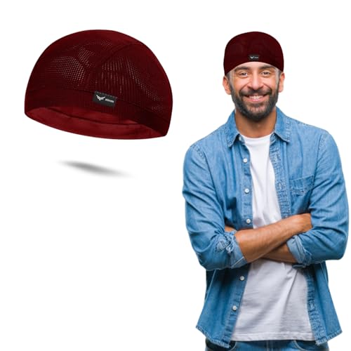 Image of XTRIM Unisex Helmet Skull Cap for Bikers & Cyclists, Cotton Head Cap, Hair Inner Helmet Cover Cap for Men, Sweat Cooling for Women, Skull Cap for Summer