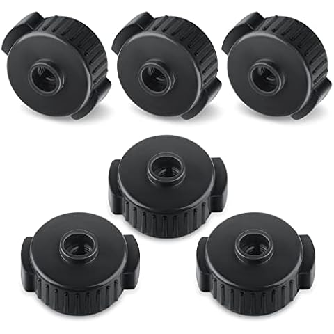6pcs Quick Release Cymbal Nuts, 8mm Cymbal Mate Nut Black Plastic Cymbal Lock Nut for Percussion Drum Kit Jazz Drum Parts Accessories Cover