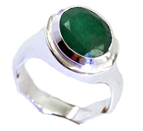 Bague émeraude indienne en argent véritable pour femme, bijou de guérison fait main