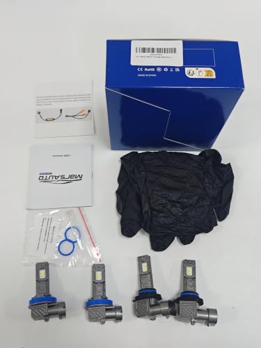 Image of Marsauto M1C 9005 H11 60000LM Fanless LED Bulbs, IP68 - 4 Pack | 1:1 mini no adapter, plug & play, fits Ford Chevy Honda Toyota, IP68 waterproof, 5-min install
