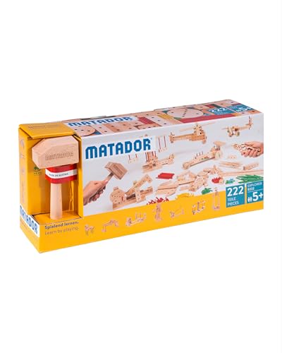 Matador Kinder Baukasten ab 5 Jahren 222-tlg. - Spannendes Holz...