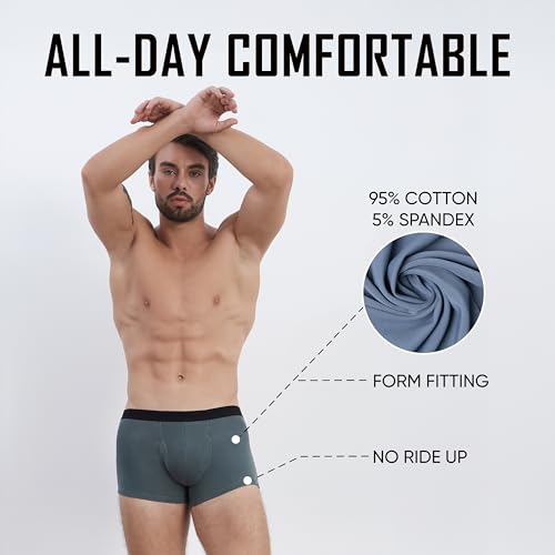 Mens Pouch Support Boxer Briefs Underwear Tagless Trunks Underwear for Men with Coolzone Fly, Low-Rise Briefs4