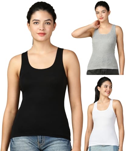Image of Lux Cozi Women Cotton Racerback Tank Top | Pack of 3