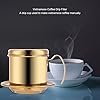 Stainless Steel Drip Coffee Filter Maker Vietnamese Drip Coffee Pot Infuser Ideal for on the/home (Gold)