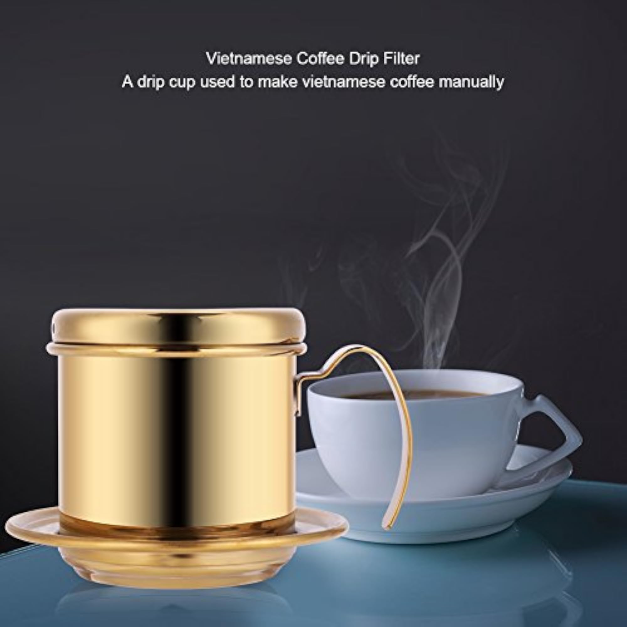 Vietnamese Coffee Maker Filter, Reusable Stainless Steel Drip Coffee Pot