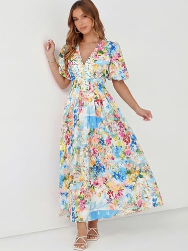 Image of Maxigerui Women's Summer Floral Maxi Dress Spring Wedding Guest Dress 2026