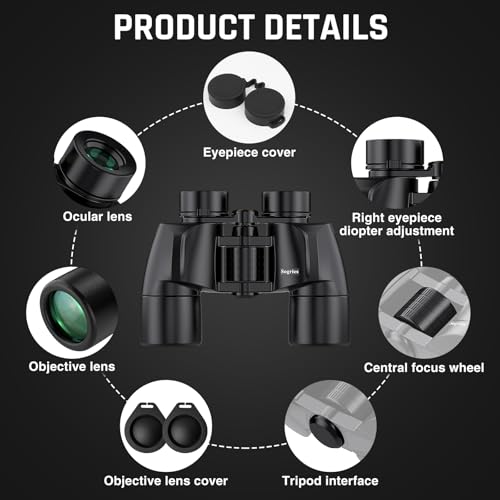 Image of Sogries 8x40 Binoculars for Adults High Powered Binoculars for Bird Watching Long Distance IPX7 Waterproof Fully Multi-Coated BAK4 Prism Optics for Hunting Travel Birding Stargazing