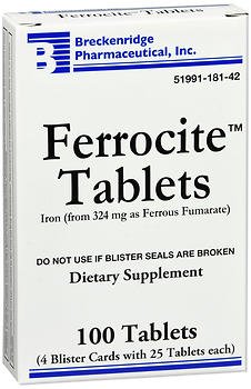 DOGNNAK Breckenridge Pharmaceutical [2 Pack] Ferrocite® Tablets 100 Ct. *Compare to Hemocyte & Save* (2 Boxes of 100)