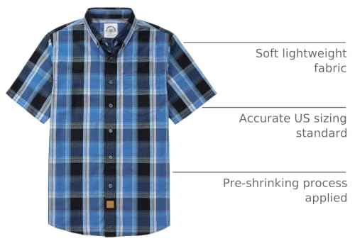 Image of Dubinik Mens Short Sleeve Button Down Shirts Soft Breathable Summer Vintage Regular Fit Lightweight Men's Casual Shirt