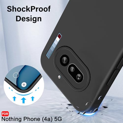 Image of TheGiftKart Liquid Silicon Back Cover Case for Nothing Phone 4a 5G | Total Camera Protection | Micro-Fibre Lining Inside | Shockproof Back Cover Case for Nothing Phone 4a 5G (Silicone, Black)