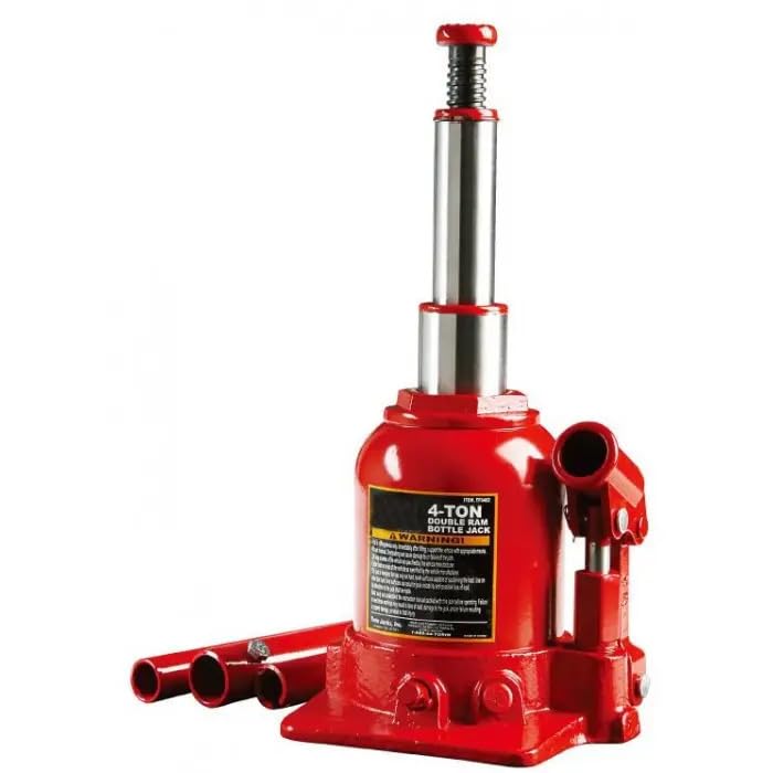 TF0402 - Gato hidráulico de doble rama de 4 toneladas (160-390 mm), perfil bajo, para reparación de coches y ascensor de casa, perfil bajo, color rojo