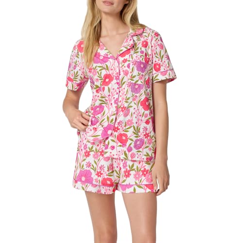 Image of Bed Head PJs Organic Cotton Short Sleeve Button Down Pajamas for Women Set