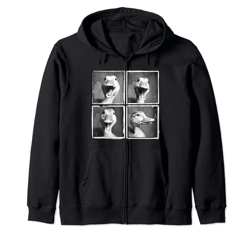 Happy Duck Face Quirky Farm Duckling Funny Duck Lover Zip Hoodie
