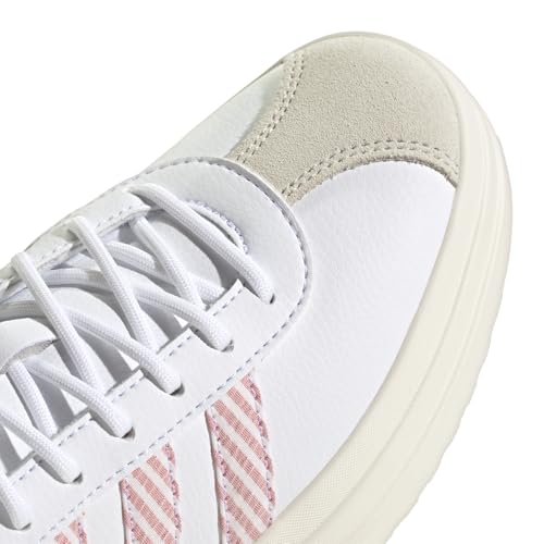 Image of adidas Womens Vl Court Bold Lace Up Sneakers Shoes Casual - Pink